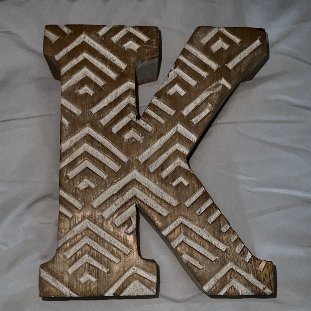 Wooden Letter K Home Decor